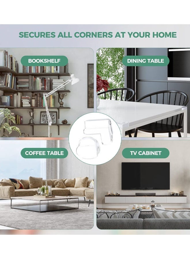 عبوة من 20 واقي زوايا للأطفال (دائرية وشكل حرف L)، واقيات سميكة لحواف أثاث الطاولات للأطفال مع التصاق قوي، واقيات زوايا وحواف أمان شفافة - Image 5